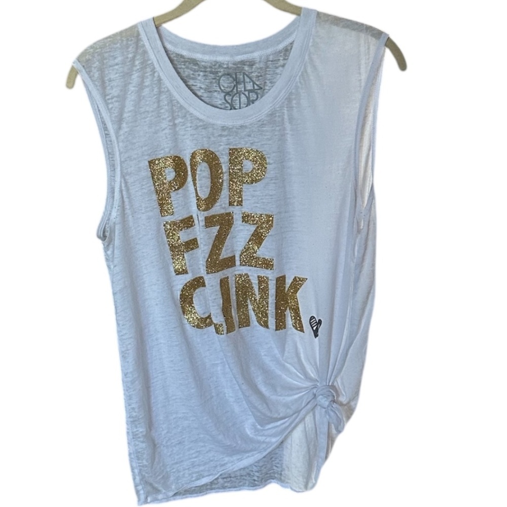 CHASER “Pop, Fizz, Clink” Graphic Tank | White Gold Black | L